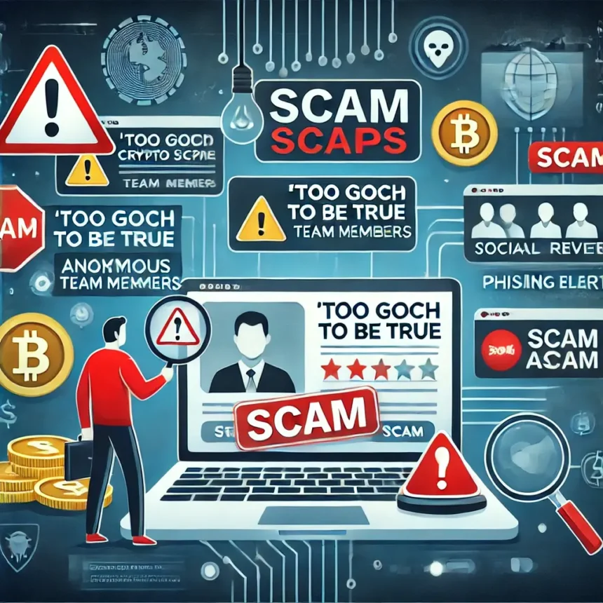 Crypto Scam Red Flags Illustration